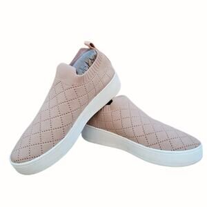 Knit Sneaker Steve Madden Bequilt Size 8.5 Pink Tan Diamond Quilted Stretch